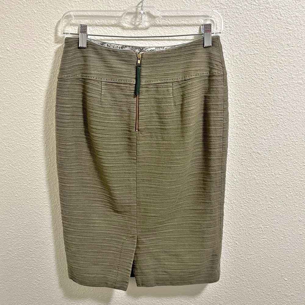 Anthropologie Moulinette Soeurs Olive Green Tweed Textured Pencil Skirt … - Picture 4 of 9